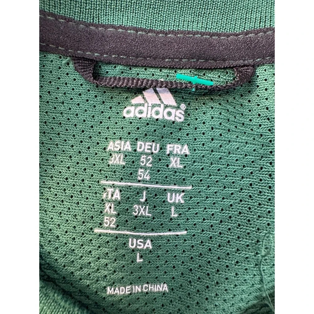 Adidas Men's Large Green 1/4 Zip Short Sleeve Golf Training Pullover